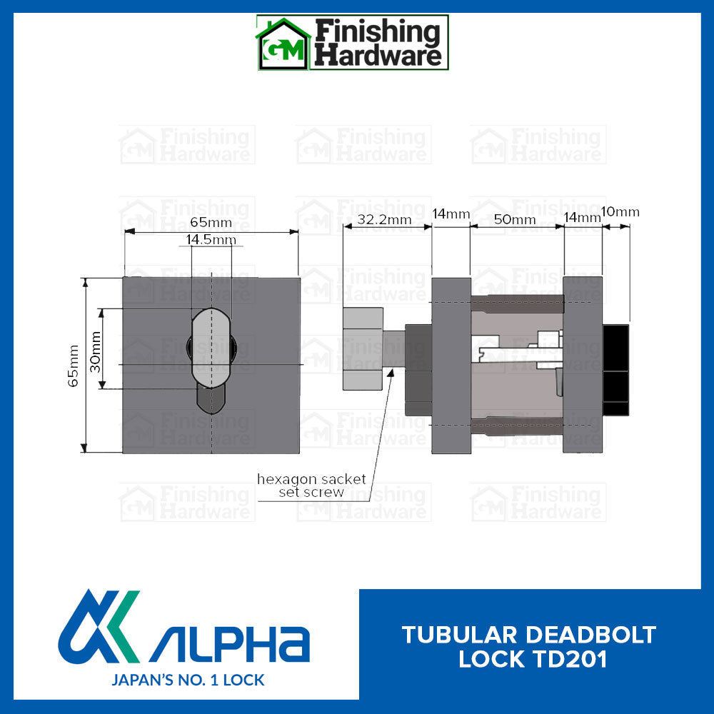 Alpha Tubular Deadbolt Lock TD201