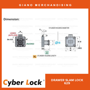 Cyber Drawer Slam Lock 629