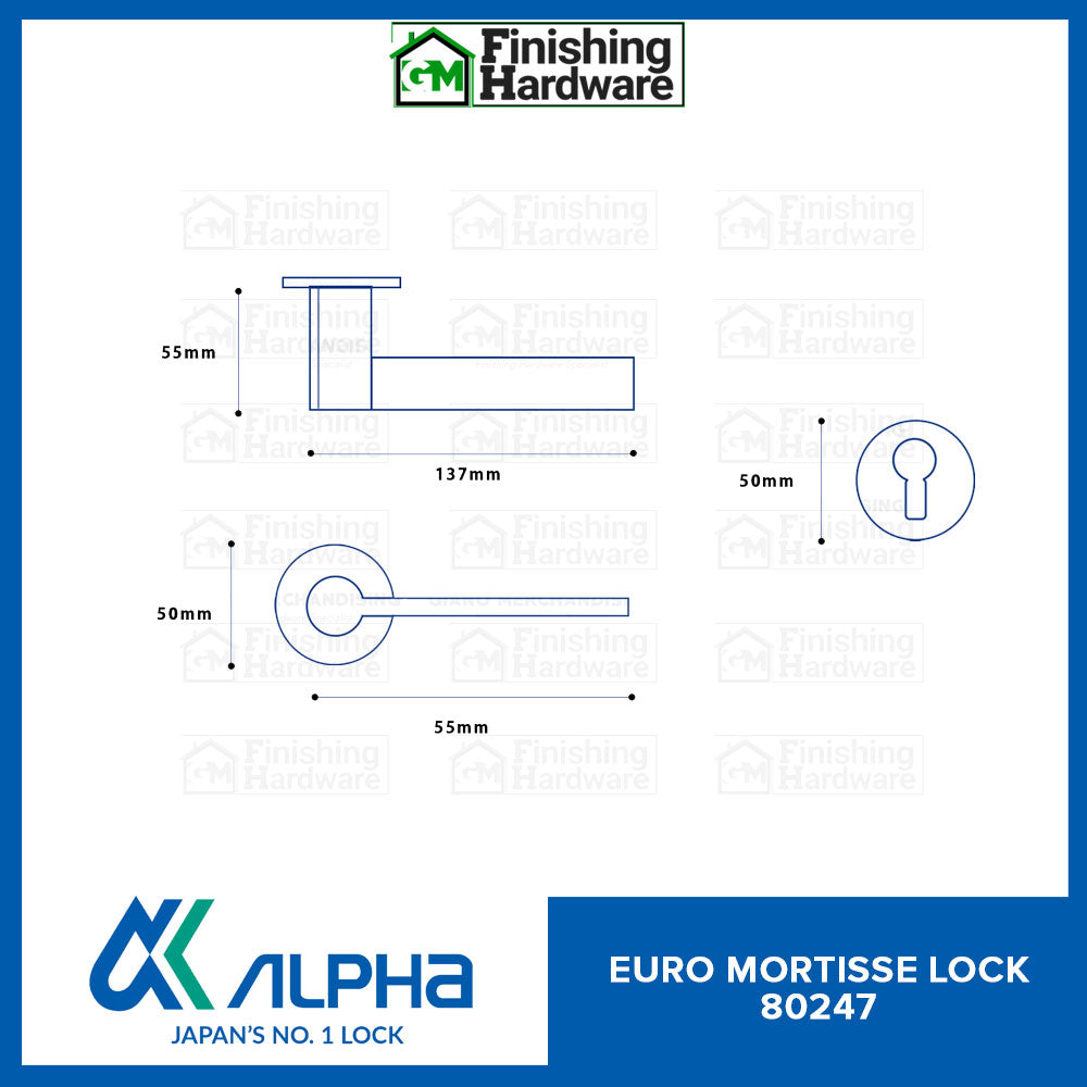 Alpha Euro Mortisse Door Lock 80247