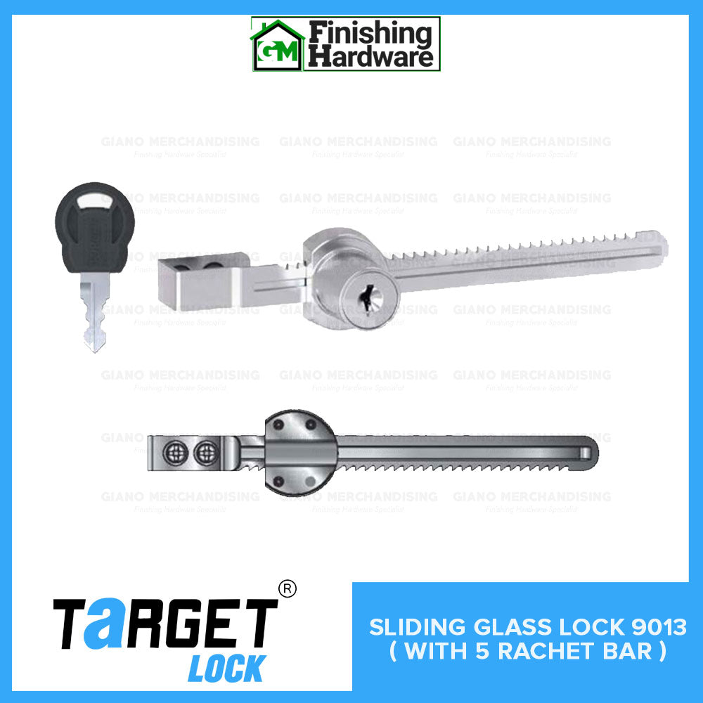 Target Sliding Glass Lock 9013 with 5" Ratchet Bar