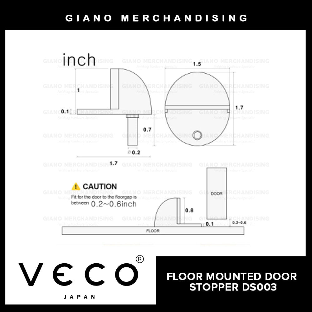 Veco Floor Mounted Door Stopper DS003