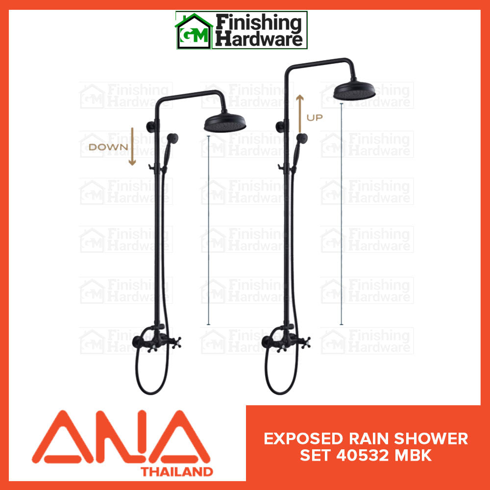 ANA Exposed Rain Shower set 40532 MBK