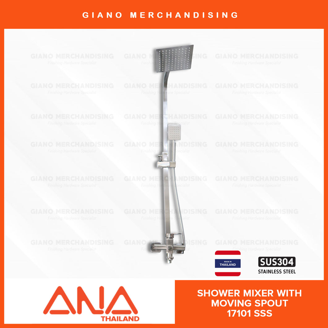 ANA Exposed Rain Shower with Moving Spout Set 17101 SSS