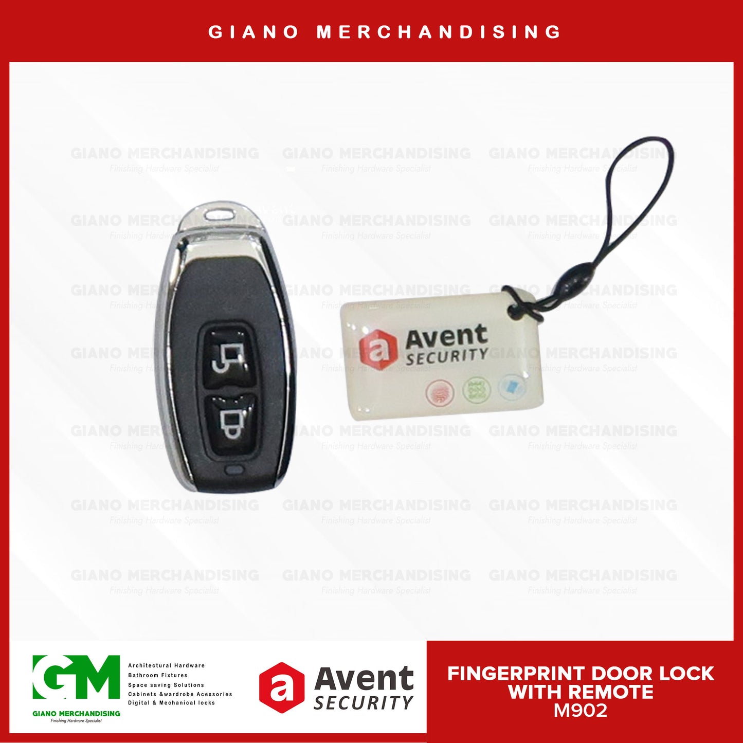 Avent Fingerprint Glass Door Lock M902