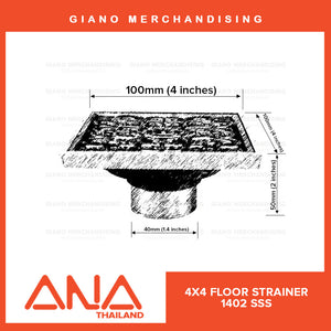 ANA Floor Drain Strainer 1402 SSS (4x4)