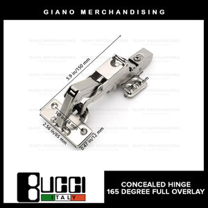 BUCCI Hydraulic Concealed Hinge 165A Degree(1pc)