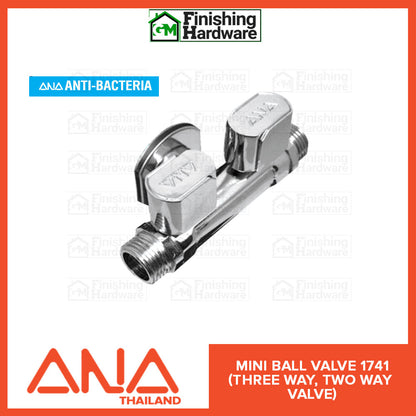 ANA Mini Ball Valve 1741 (3 Way, 2 Angle Valve)