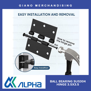 Alpha Ball Bearing Hinges (3.5x3.5x2.5mm)