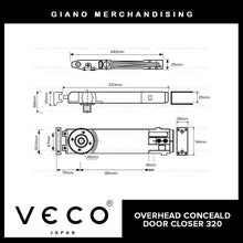 Load image into Gallery viewer, Veco Overhead Concealed Door Closer 320
