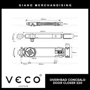 Veco Overhead Concealed Door Closer 320