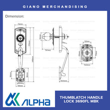 Load image into Gallery viewer, Alpha Entrance Thumb Latch Lockset 3690 FL
