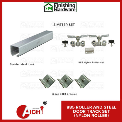 Steel Door Track + 885 ROLLER + Wall Bracket