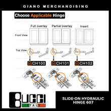 Load image into Gallery viewer, BUCCI Slide-On Hydraulic Concealed Hinge 607 (2pcs/pack)
