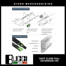Load image into Gallery viewer, BUCCI Soft Close Full Extension Drawer Slides 745 BK
