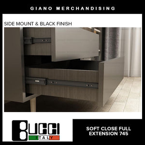BUCCI Soft Close Full Extension Drawer Slides 745 BK