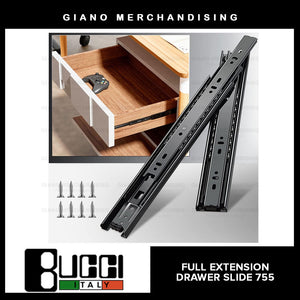 BUCCI Full Extension Drawer Slides 755 BK