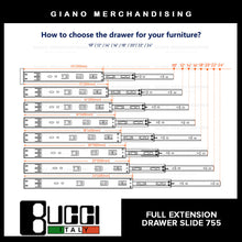 Load image into Gallery viewer, BUCCI Full Extension Drawer Slides 755 BK
