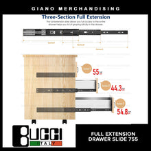 Load image into Gallery viewer, BUCCI Full Extension Drawer Slides 755 BK
