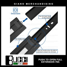 Load image into Gallery viewer, BUCCI Push to Open Full Extension Slides 765 BK
