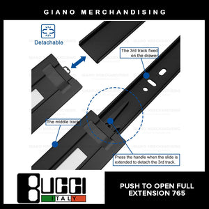 BUCCI Push to Open Full Extension Slides 765 BK