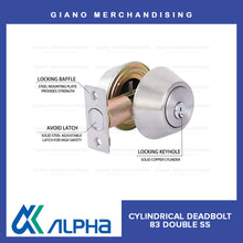 Load image into Gallery viewer, Alpha Cylindrical Deadbolt 83 Double
