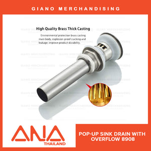 ANA Pop-Up Sink Drain 8908 PSS