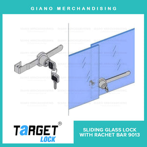 Target Sliding Glass Lock 9013 with 5" Ratchet Bar