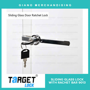 Target Sliding Glass Lock 9013 with 5" Ratchet Bar