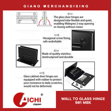 Load image into Gallery viewer, Aichi Wall to Glass Shower Hinge 981
