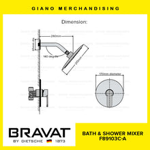 Load image into Gallery viewer, BRAVAT Bath &amp; Shower Mixer F89103C-A
