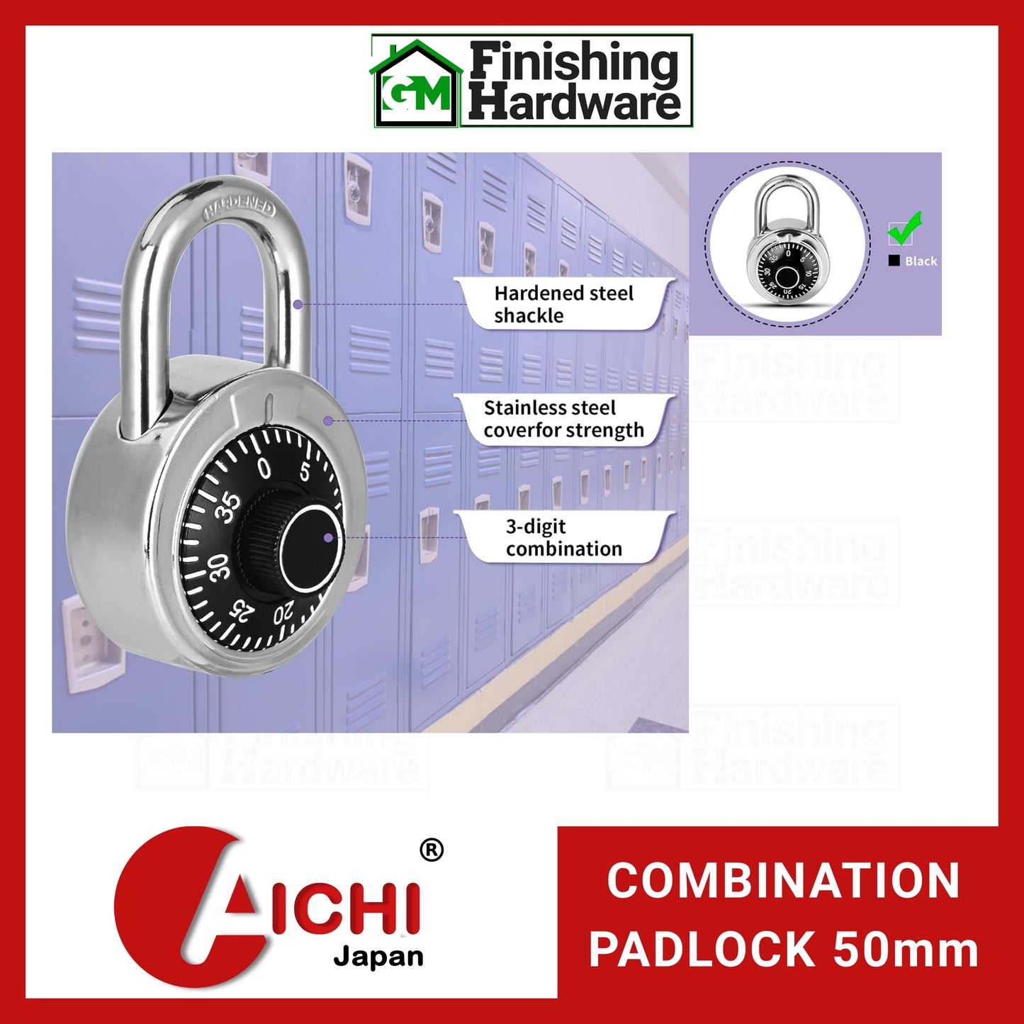 Aichi Combination Padlock 50mm