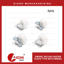 Load image into Gallery viewer, Nylon Caster Plate Type with Brake
