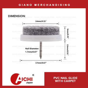 Aichi PVC Nail Glide with Carpet (100pcs/pack)