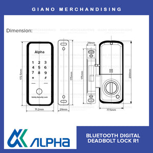 Alpha Digital Deadbolt R1 Bluetooth