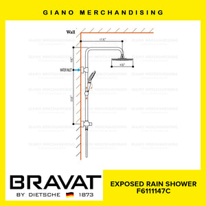 BRAVAT Exposed Rain Shower F6111147C