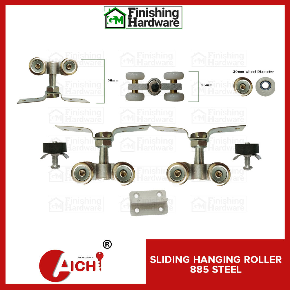 Steel Door Track + 885 ROLLER + Wall Bracket