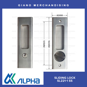 Alpha Sliding Door Lock Square
