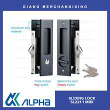 Load image into Gallery viewer, Alpha Sliding Door Lock SL221-1 Square
