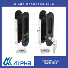 Load image into Gallery viewer, Alpha Sliding Door Lock Oval
