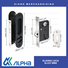 Load image into Gallery viewer, Alpha Sliding Door Lock Oval
