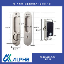 Load image into Gallery viewer, Alpha Sliding Door Lock SL221 Oval
