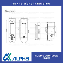 Load image into Gallery viewer, Alpha Sliding Door Lock SL221 Oval
