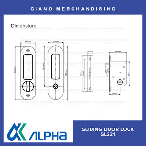 Alpha Sliding Door Lock SL221 Oval