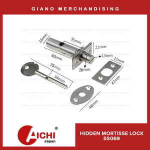 Aichi Hidden Mortisse Door Lock SS069
