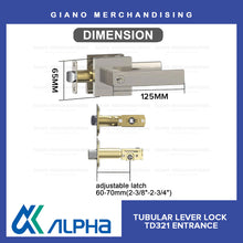 Load image into Gallery viewer, Alpha Tubular Lever Door Lock
