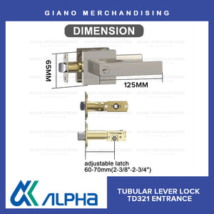 Alpha Tubular Lever Door Lock