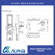 Load image into Gallery viewer, Alpha Weatherproof Digital Door Lock WS200
