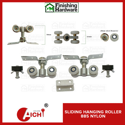 Steel Door Track + 885 ROLLER + Wall Bracket