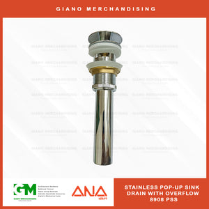 ANA Pop-Up Sink Drain 8908 PSS