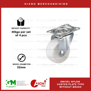 Nylon Caster Plate Type without Brake
